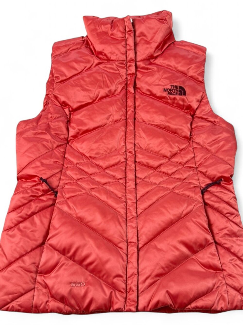 The North Face NF0A2TDS Women's S Red Nylon Puffer Vest Made in Vietnam